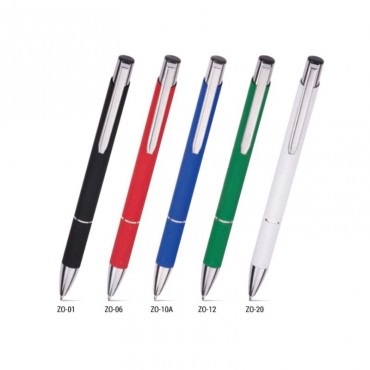 Długopis aluminiowy seria - Zoe - matowy, gumowany - idealny pod grawer laserowy.
