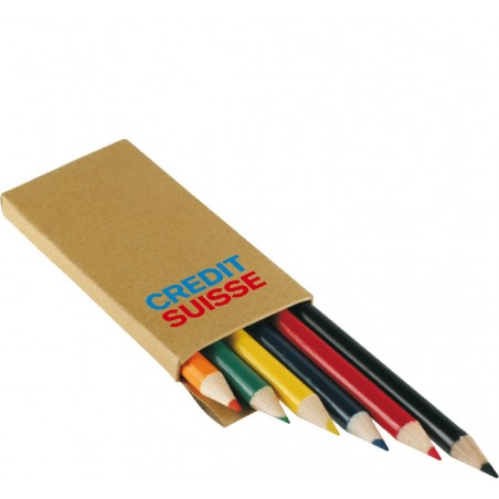 Krótkie kredki drewniane w kartonowym opakowaniu Pencil Color 