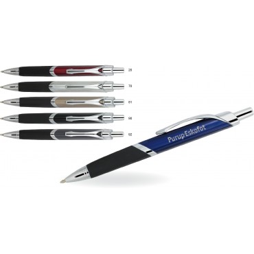Metalowy długopis lub ołówek z gumowym uchwytem Almira